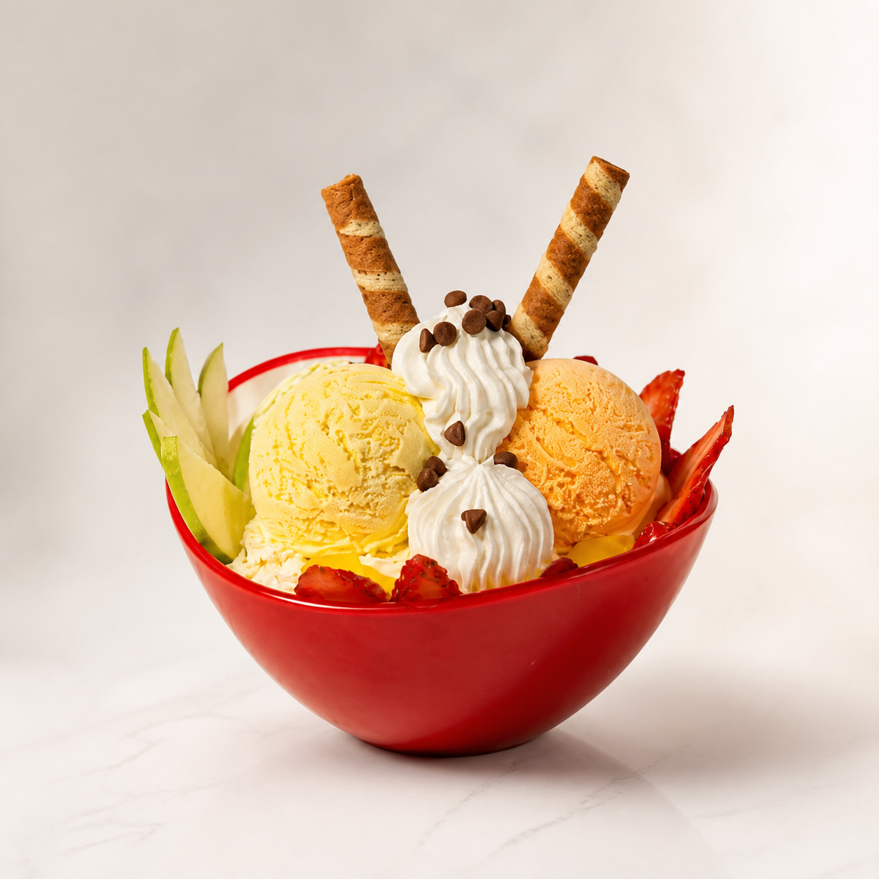 Ensalada de Frutas Especial con 2 Bolas de Helado