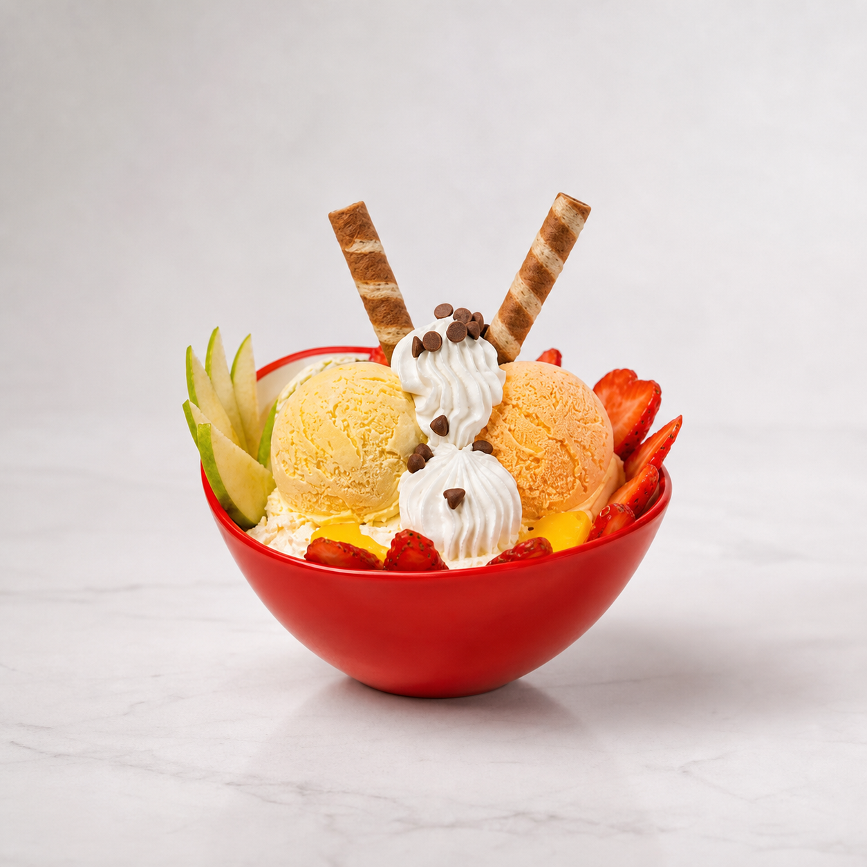 Ensalada de Frutas Especial con 2 Bolas de Helado